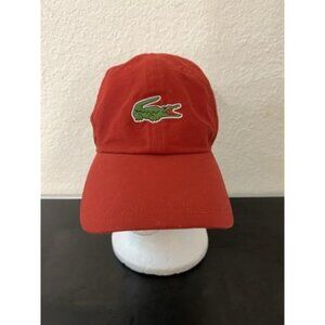 LACOSTE SPORT Crocodile Adjustable Strap Red Baseball Cap Men's One Size